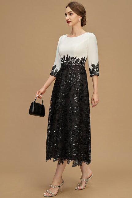 Robe Élégante Bicolore À Sequins - gallery 4