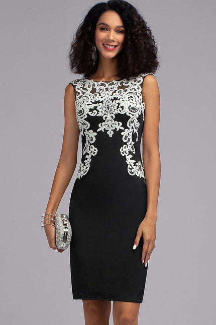 Robe Cocktail Élégante À Broderies