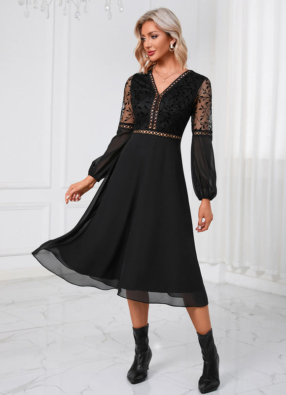 Robe Chic En Mousseline Brodée