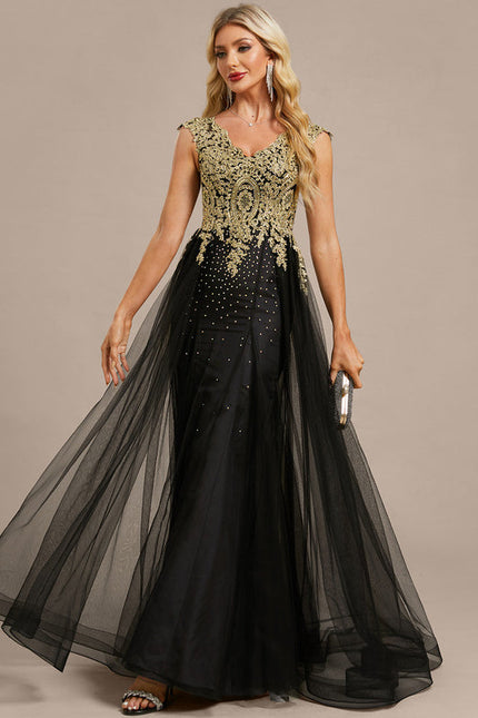 Robe Longue Noire A Bretelle - gallery 3