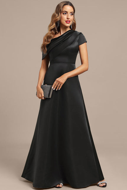 Robe Satinée Asymétrique Élégante Longue - gallery 2