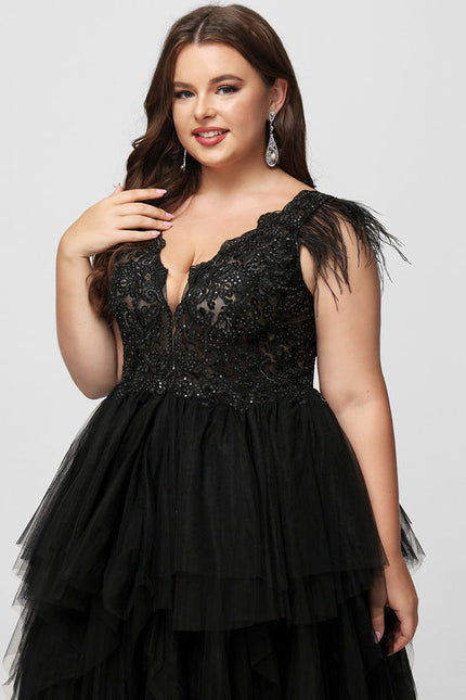 Robe De Bal Tulle Plumes Élégante - gallery 8