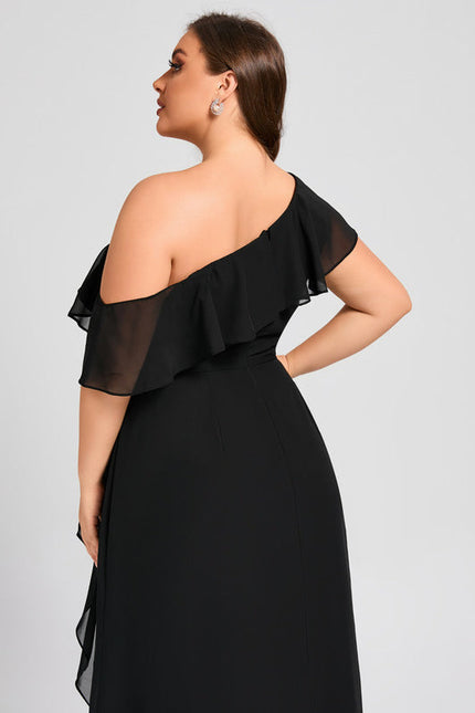 Robe Noire Luxe À Volants - gallery 9