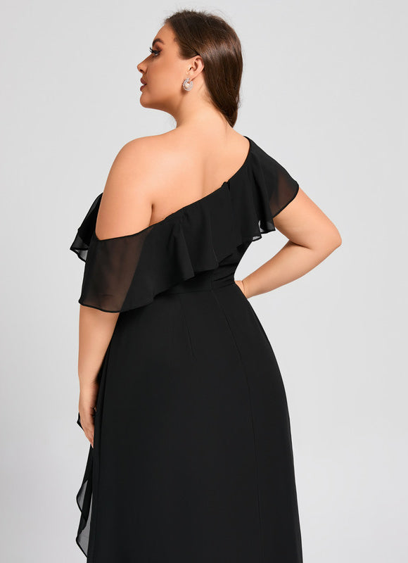 Robe Noire Luxe À Volants - gallery 9