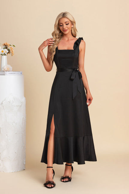 Robe Noire Princesse Satinée - gallery 2