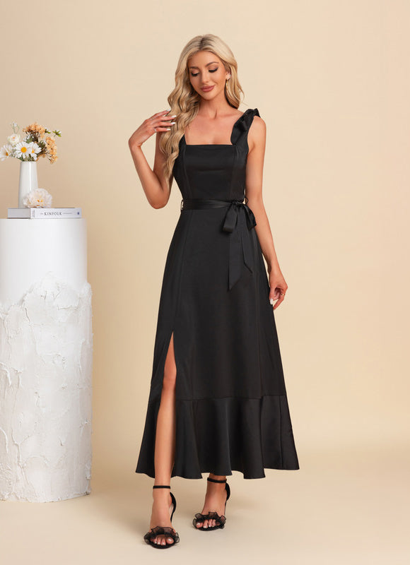 Robe Noire Princesse Satinée - gallery 2