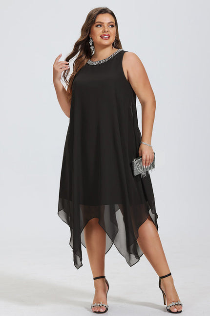 Robe Trapèze Chic À Appliques. - gallery 7