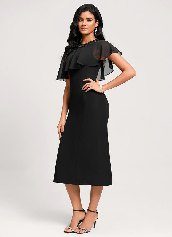 Robe Chic Mousseline À Appliques - gallery 5
