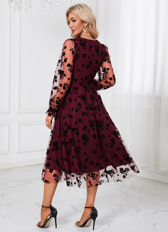Robe Noire En Tulle Floral - gallery 8