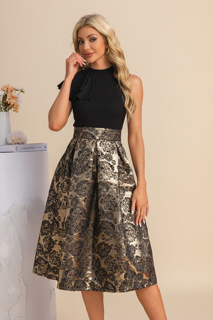 Robe Midi Florale À Volants Élégante - gallery 8