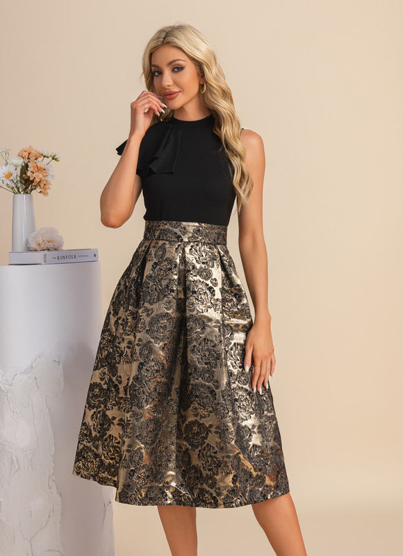Robe Midi Florale À Volants Élégante - gallery 8