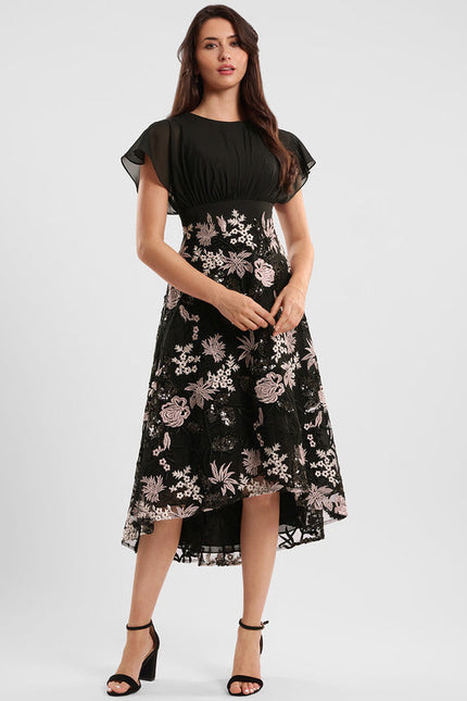 Robe Trapèze Florale Élégante - gallery 2