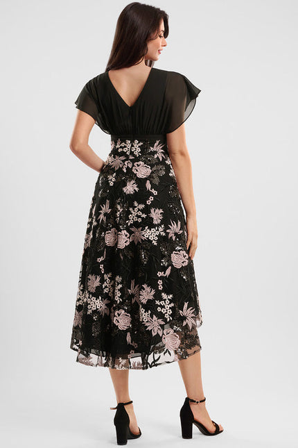 Robe Trapèze Florale Élégante - gallery 3
