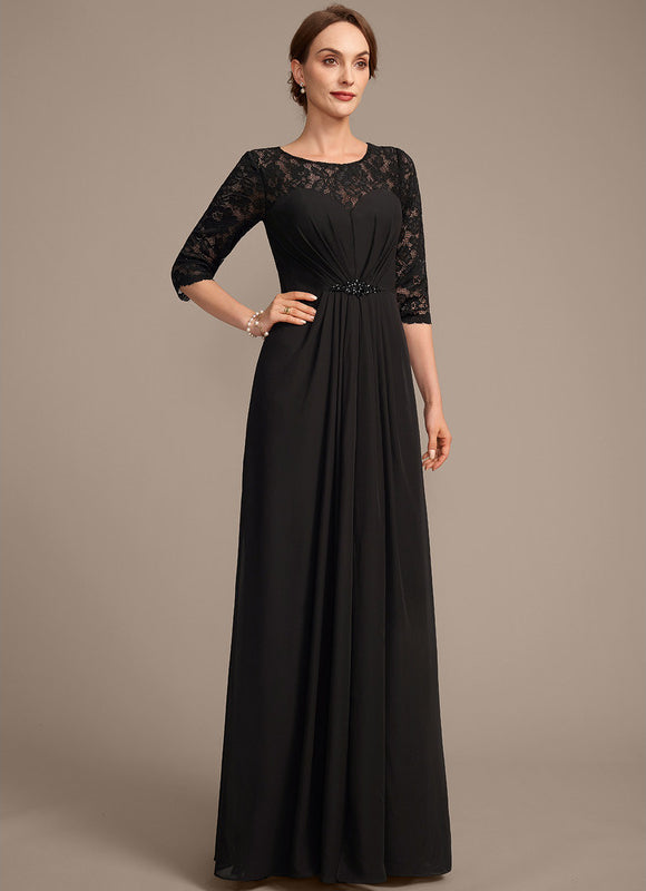 Robe Noire Luxe Dentelle Manches. - gallery 4