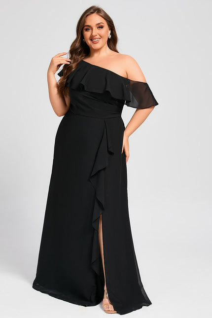 Robe Noire Luxe À Volants - gallery 8