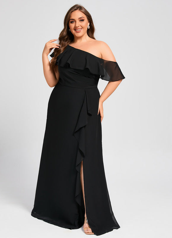 Robe Noire Luxe À Volants - gallery 8