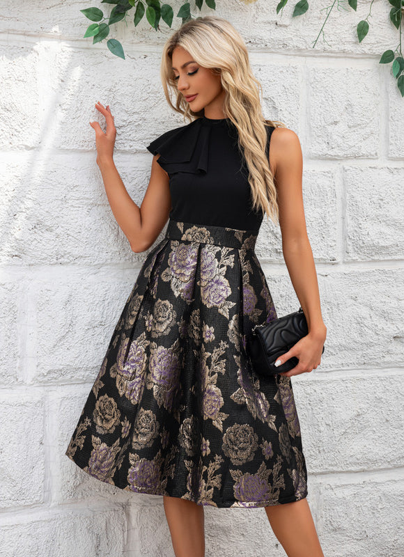 Robe Midi Florale À Volants Élégante - gallery 3