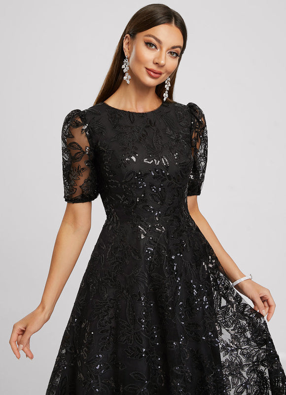 Robe Trapèze Élégante À Paillettes - gallery 5