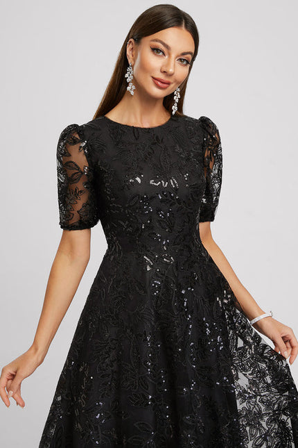 Robe Trapèze Élégante À Paillettes - gallery 5