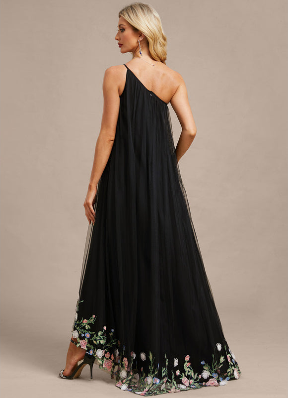 Robe Longue Noire Asymetrique - gallery 5