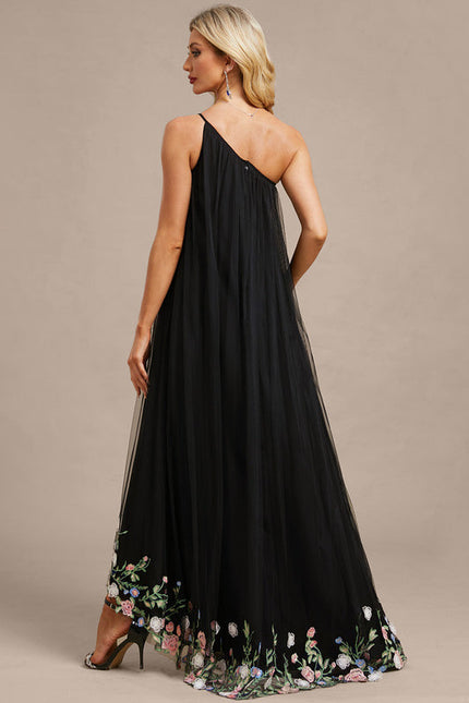 Robe Longue Noire Asymetrique - gallery 5