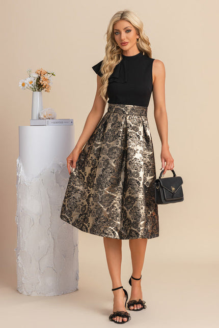 Robe Midi Florale À Volants Élégante - gallery 9