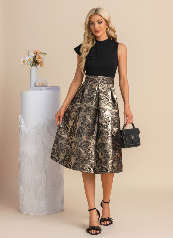 Robe Midi Florale À Volants Élégante - gallery 9