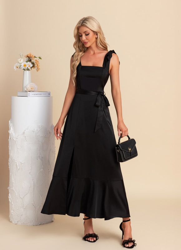 Robe Noire Princesse Satinée - gallery 3