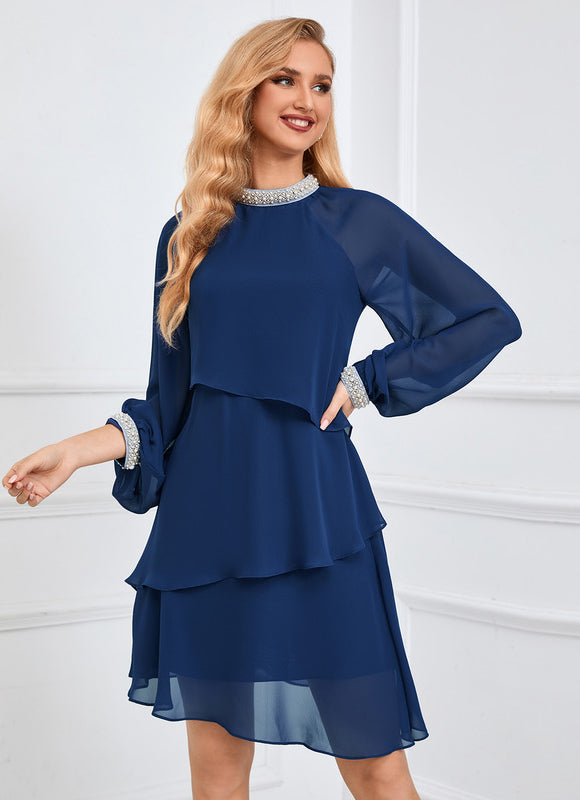 Robe Chic Volants Perles Élégante - gallery 8