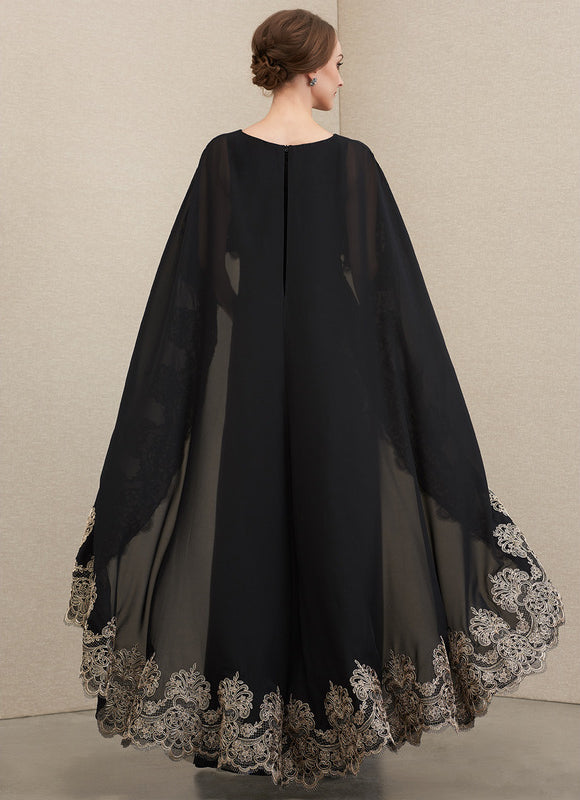 Robe Élégante Avec Cape Brodée - gallery 3