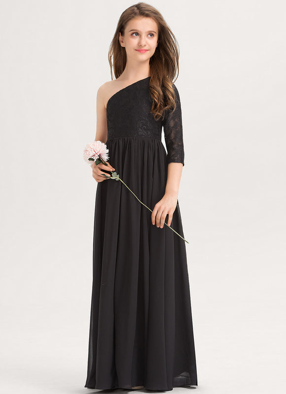 Robe Demoiselle D'Honneur Asymétrique Chic - gallery 1