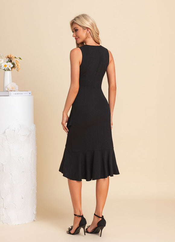 Robe Noire Chic À Volants - gallery 2