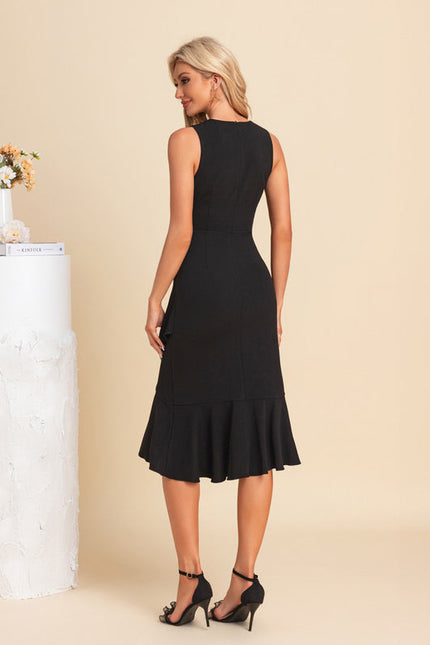 Robe Noire Chic À Volants - gallery 2
