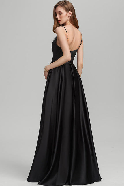 Robe Satinée Élégante Fendue - gallery 1