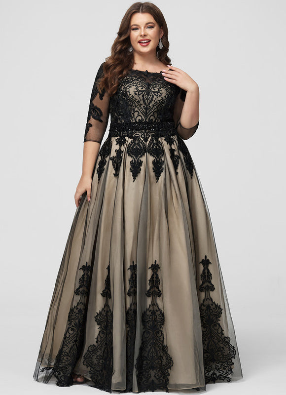 Robe De Bal Tulle Brodé Noir - gallery 8