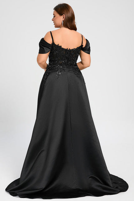 Robe De Bal Satinée À Fente - gallery 9