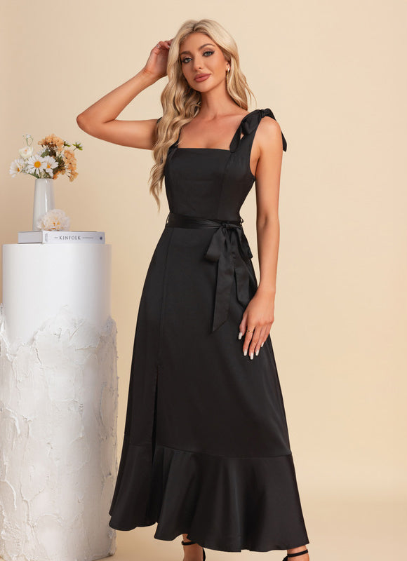 Robe Noire Princesse Satinée - gallery 5