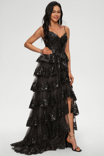 Robe De Bal À Volants Scintillants - gallery 1