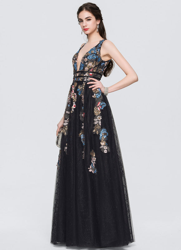 Robe De Bal Florale En Tulle - gallery 2