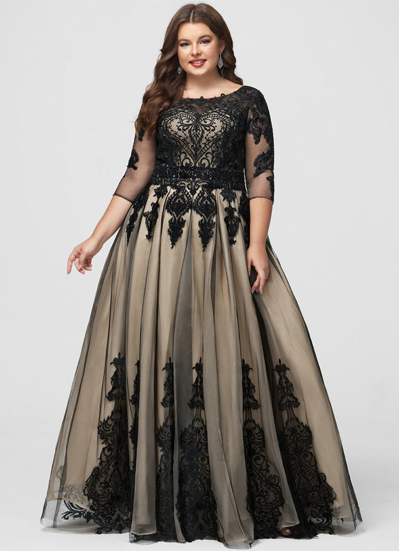 Robe De Bal Tulle Brodé Noir - gallery 4