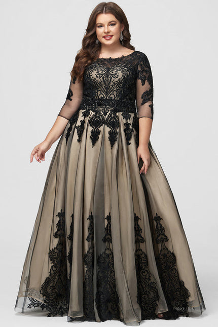 Robe De Bal Tulle Brodé Noir - gallery 4