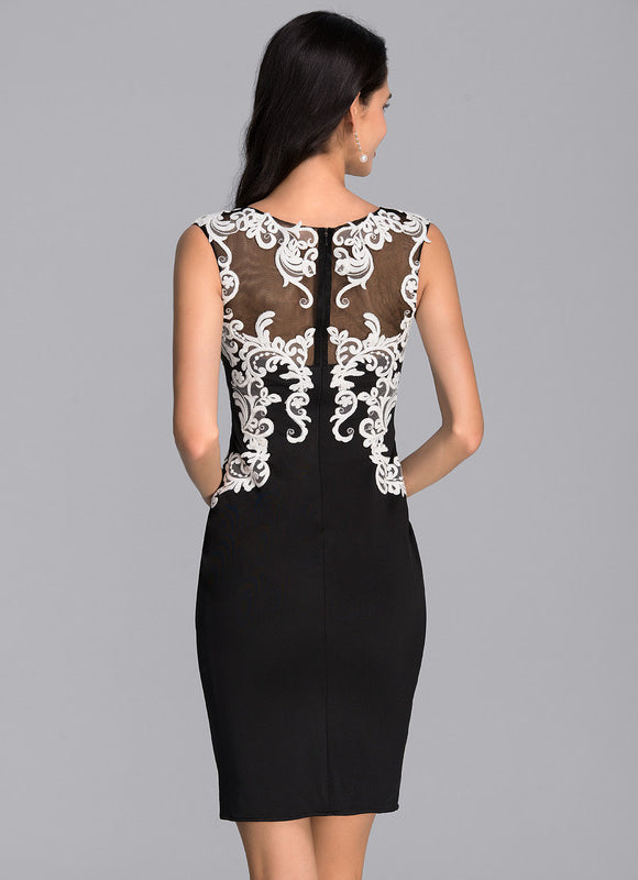 Robe Cocktail Élégante À Broderies - gallery 3