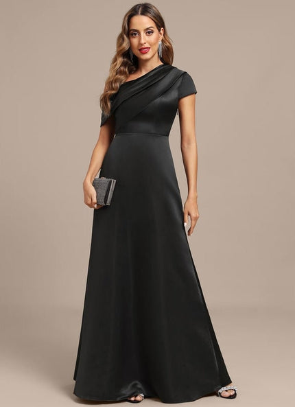Robe Satinée Asymétrique Élégante Longue