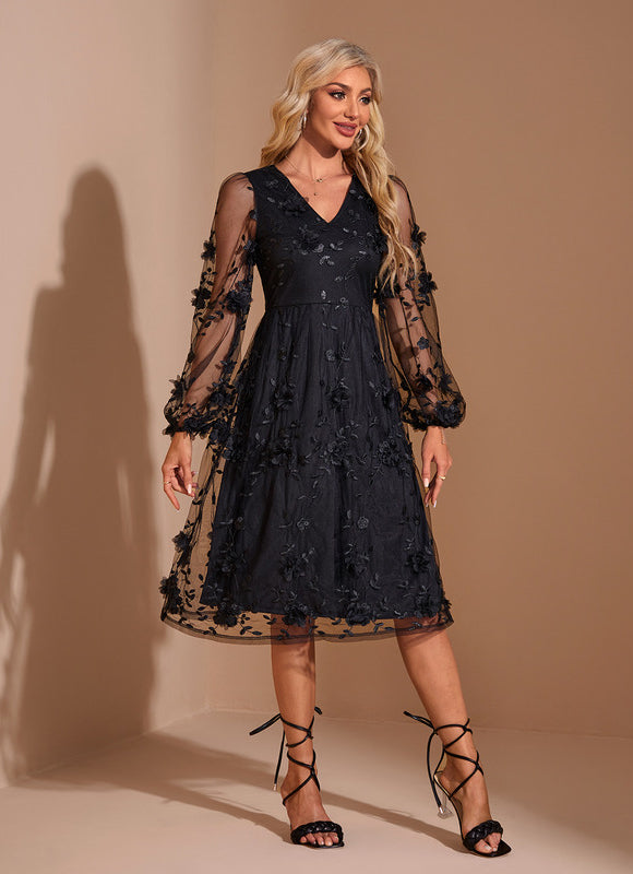 Robe Noire En Voile - gallery 1