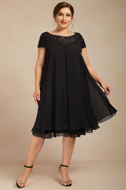 Robe Noire Chic À Dentelle Délicate - gallery 7