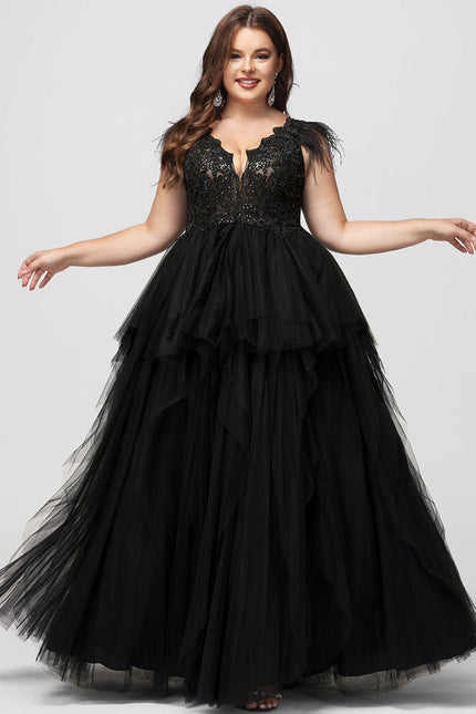 Robe De Bal Tulle Plumes Élégante - gallery 6