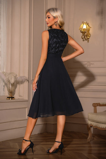 Robe Noire En Mousseline - gallery 1