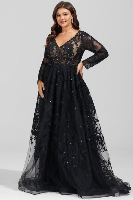 Robe De Bal En Tulle Scintillant - gallery 6