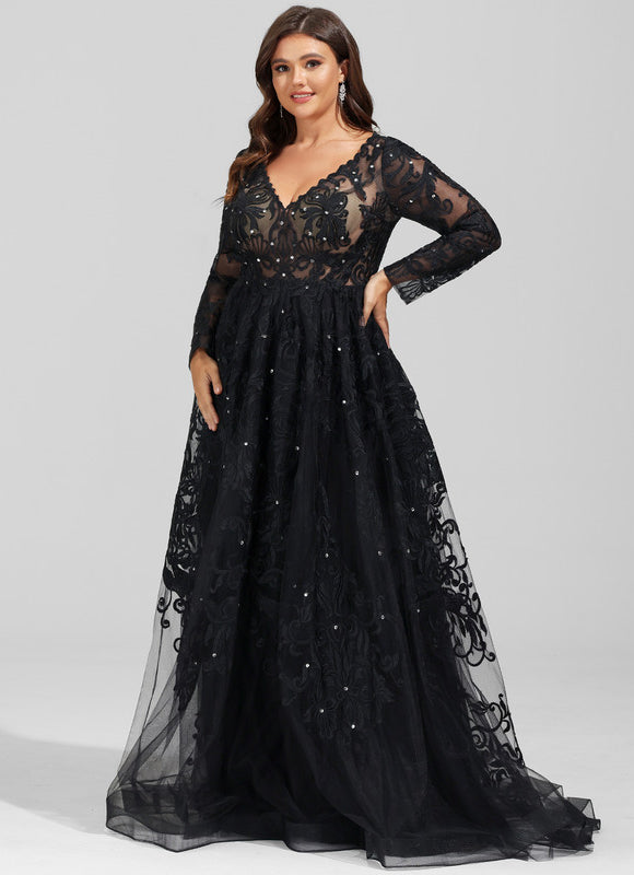 Robe De Bal En Tulle Scintillant - gallery 6