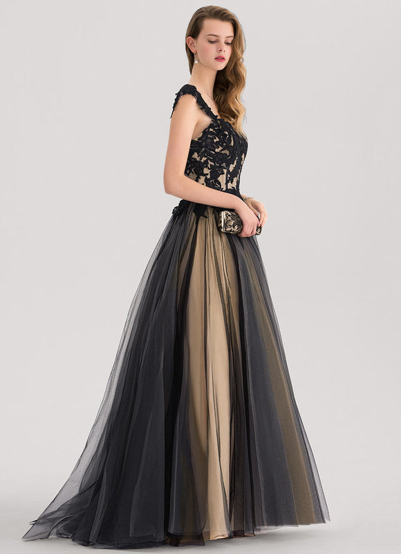 Robe De Bal Tulle Noir Doré - gallery 2